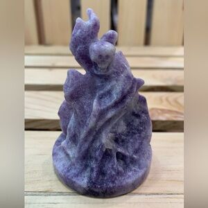 Lepidolite Jade Skull sculpture